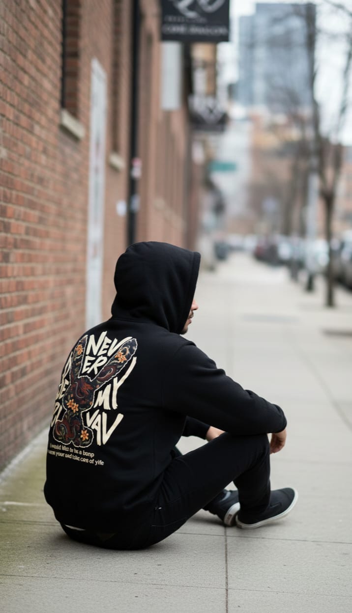 Men’s “Never Be My Rival” Premium Graphic Hoodie