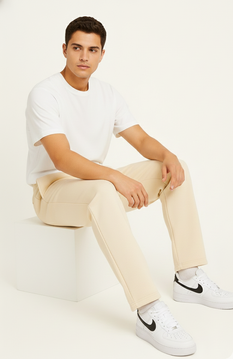 Soft-Touch French Terry Track Pants - Relaxed Tapered Fit