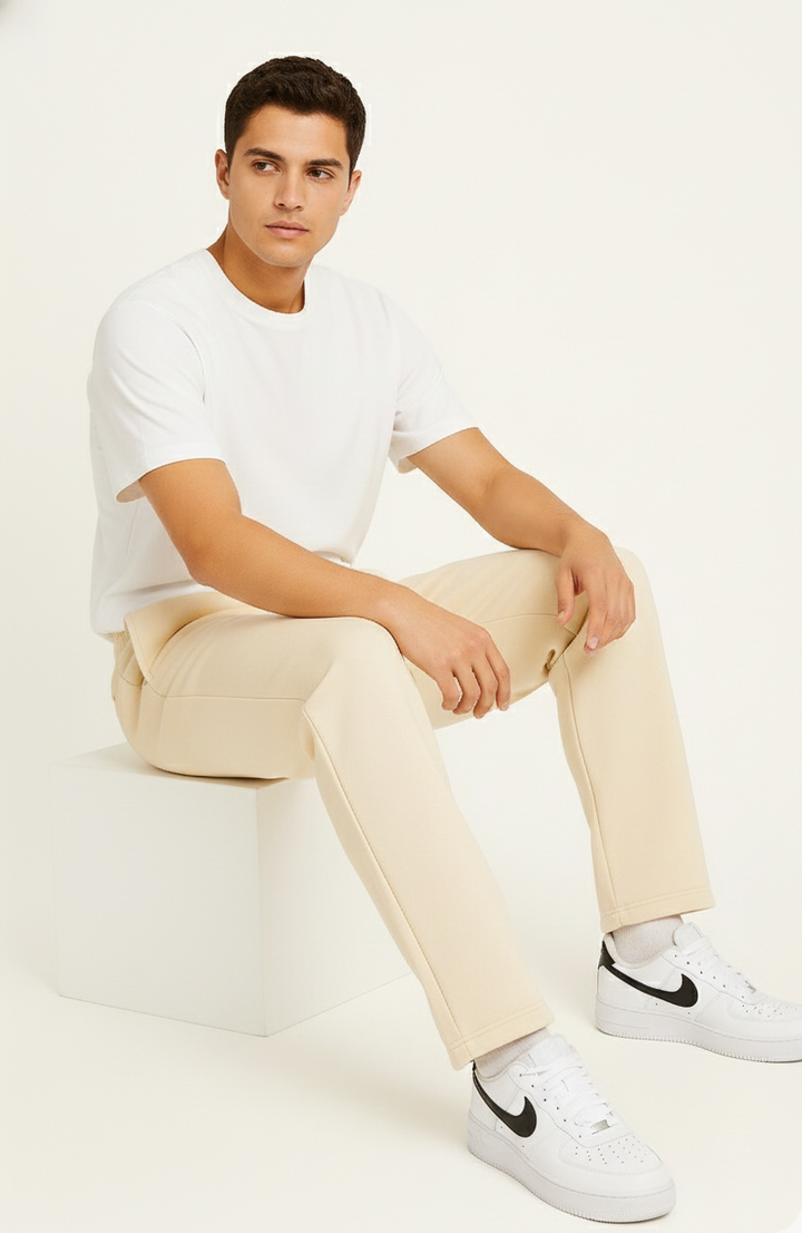 Soft-Touch French Terry Track Pants - Relaxed Tapered Fit