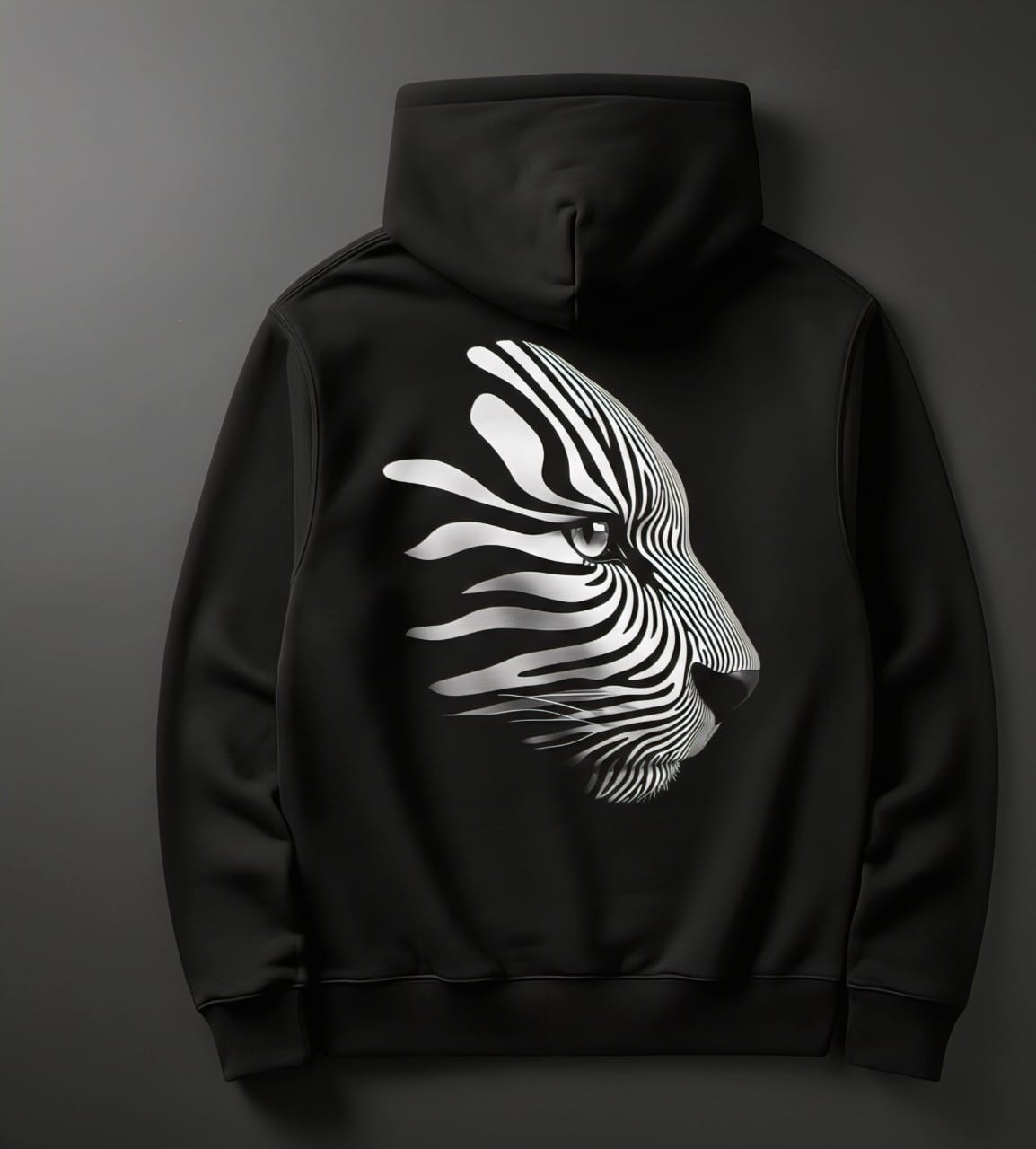 Premium Black Zebra Art Hoodie