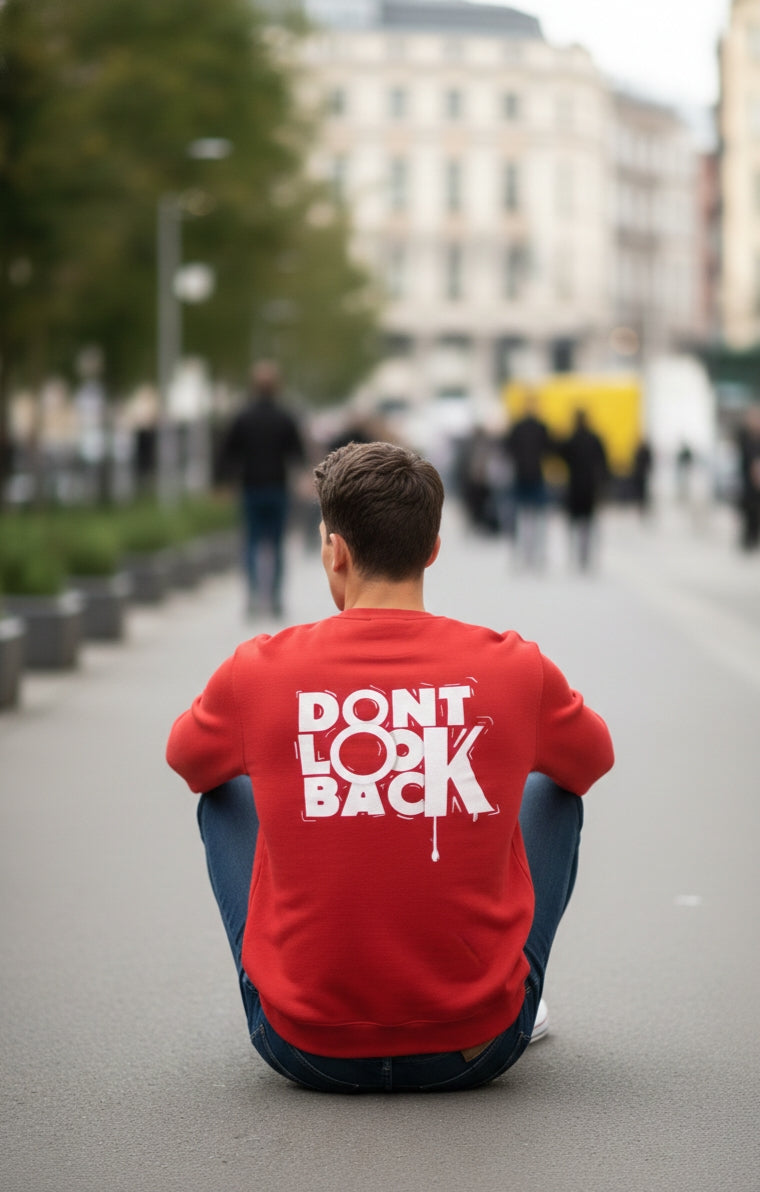 Urban Edge: "Don't Look Back" Typography Sweat shirt