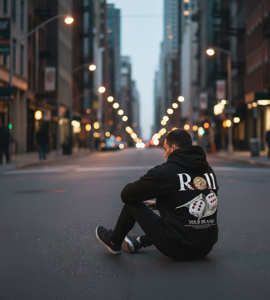The hustle & chance black hoodies