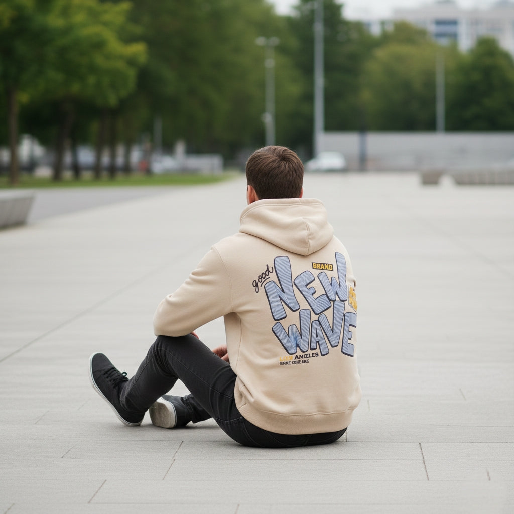 "new wave " los angles oversized hoodie .