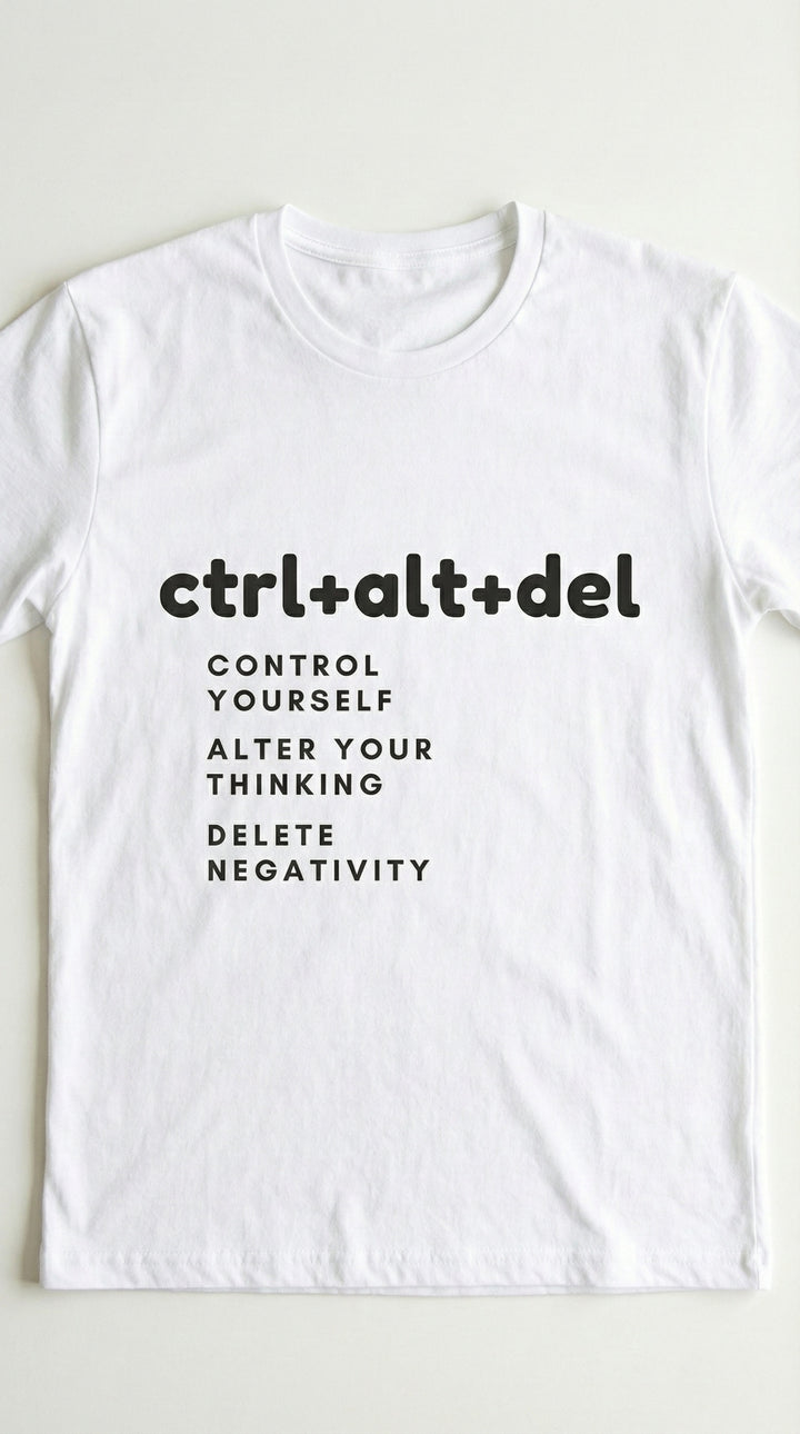 Men’s/Women’s Black T-Shirt - Ctrl+Alt+Del Quote
