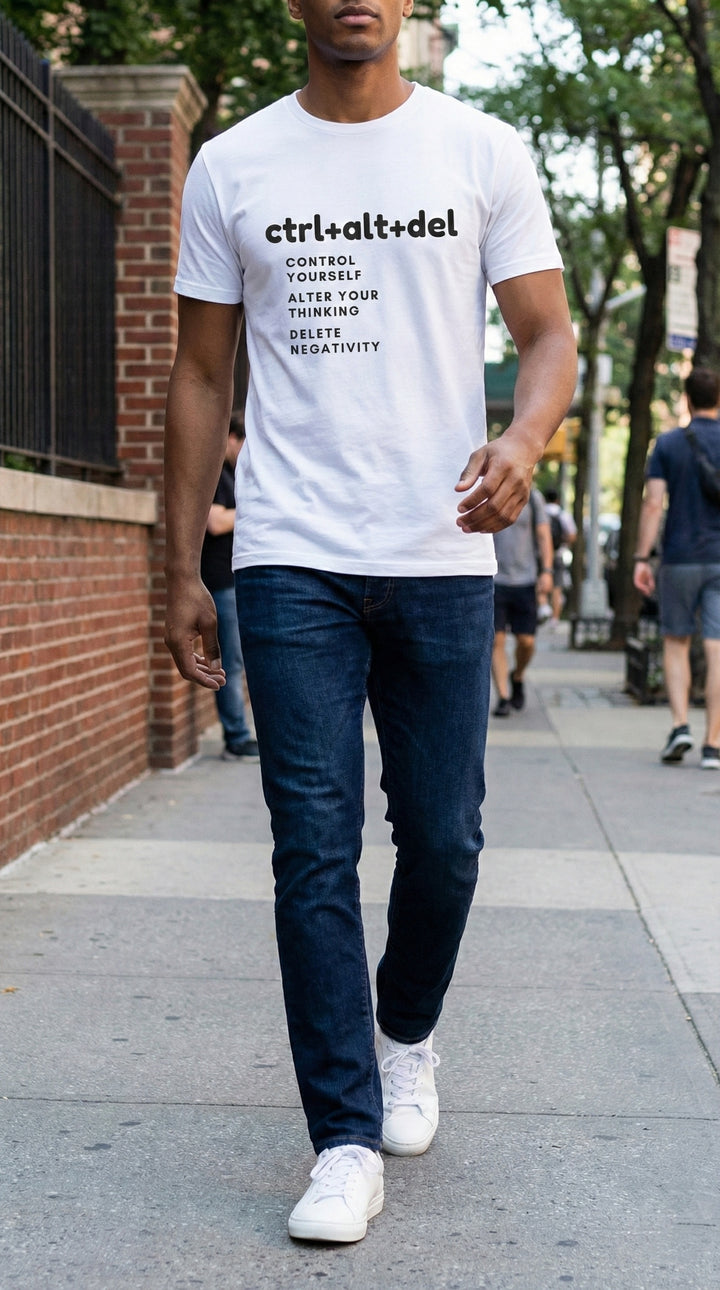 Men’s/Women’s Black T-Shirt - Ctrl+Alt+Del Quote