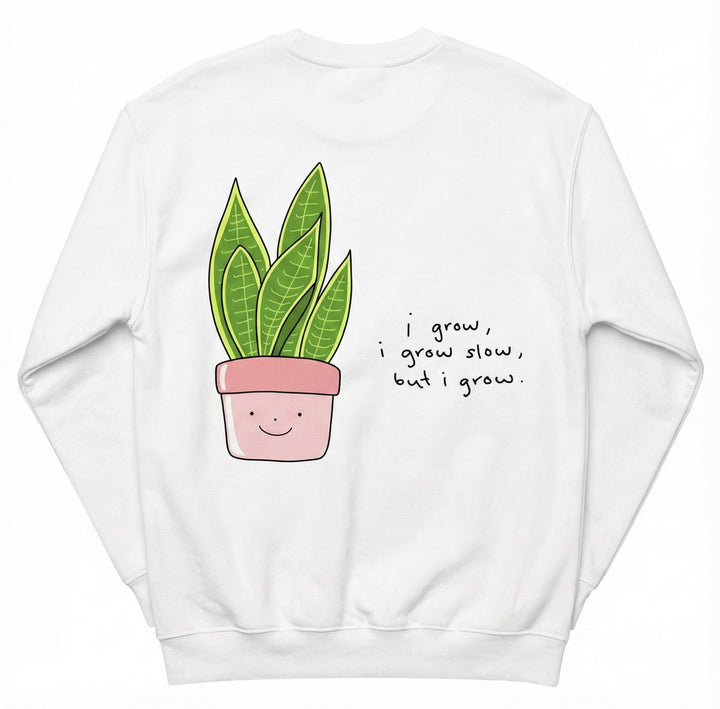 Cute Potted Plant Illustration Crewneck - Motivational Quote