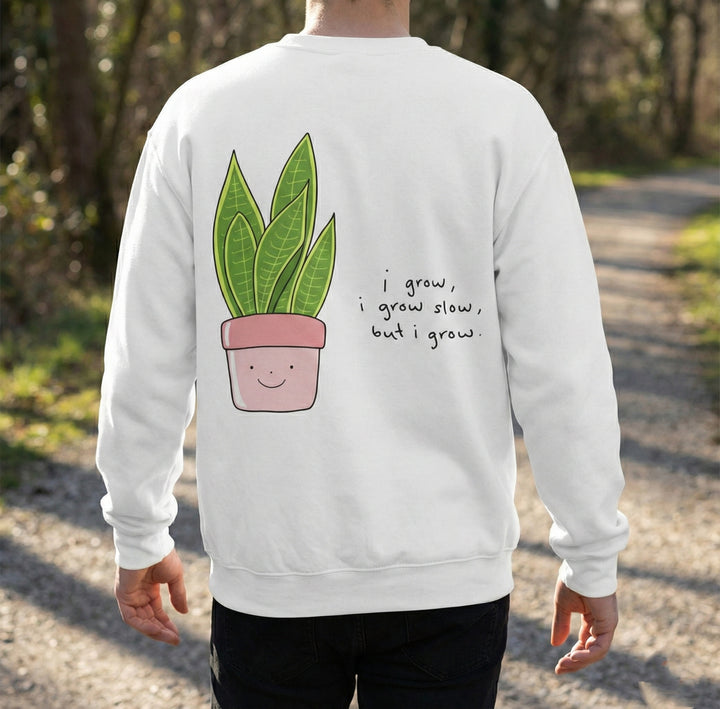 Cute Potted Plant Illustration Crewneck - Motivational Quote