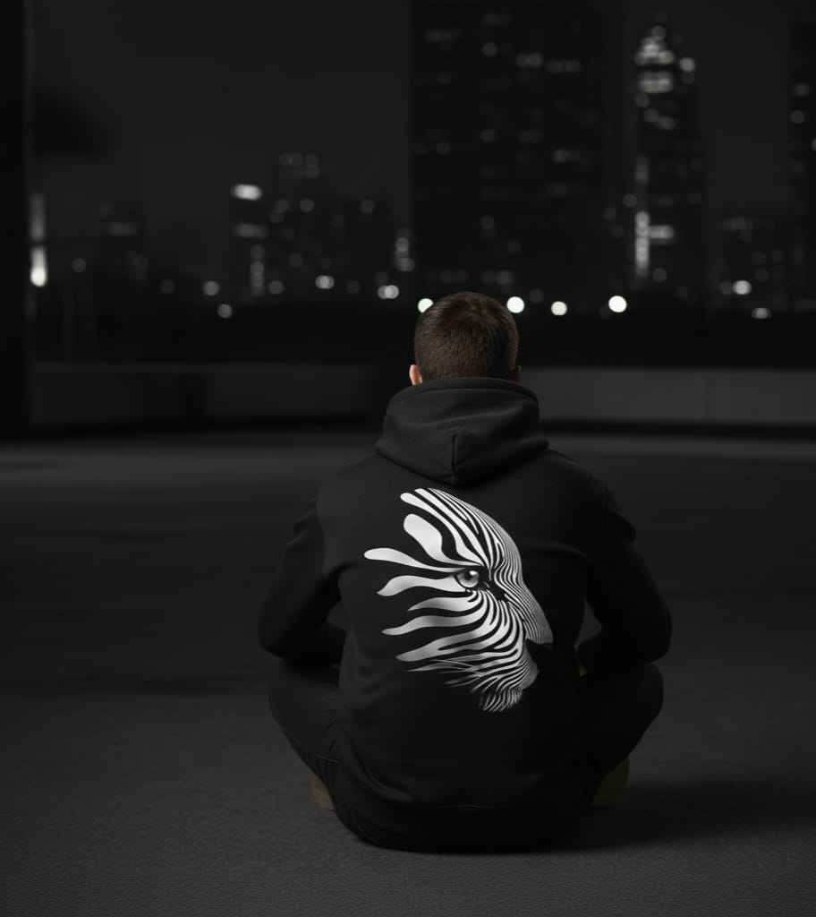 Premium Black Zebra Art Hoodie